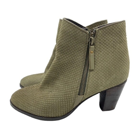 MIA Women’s Size 7.5 Maddock Heeled Ankle Boots Green - Picture 1 of 10